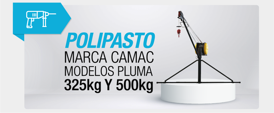 Polipasto marca CAMAC modelos pluma 325kg y 500kg - 2025 HEE-001